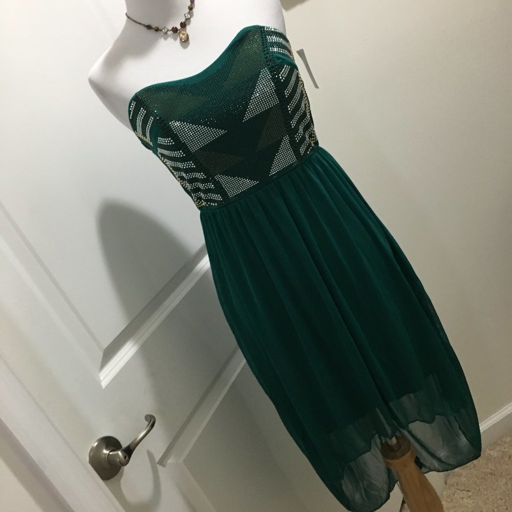 💎 Ruby Rox Green Sparkle Hi Low Dress